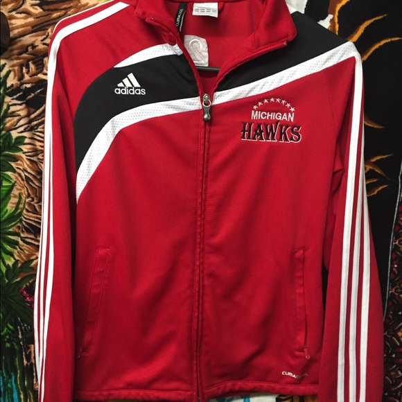 red white and black adidas jacket